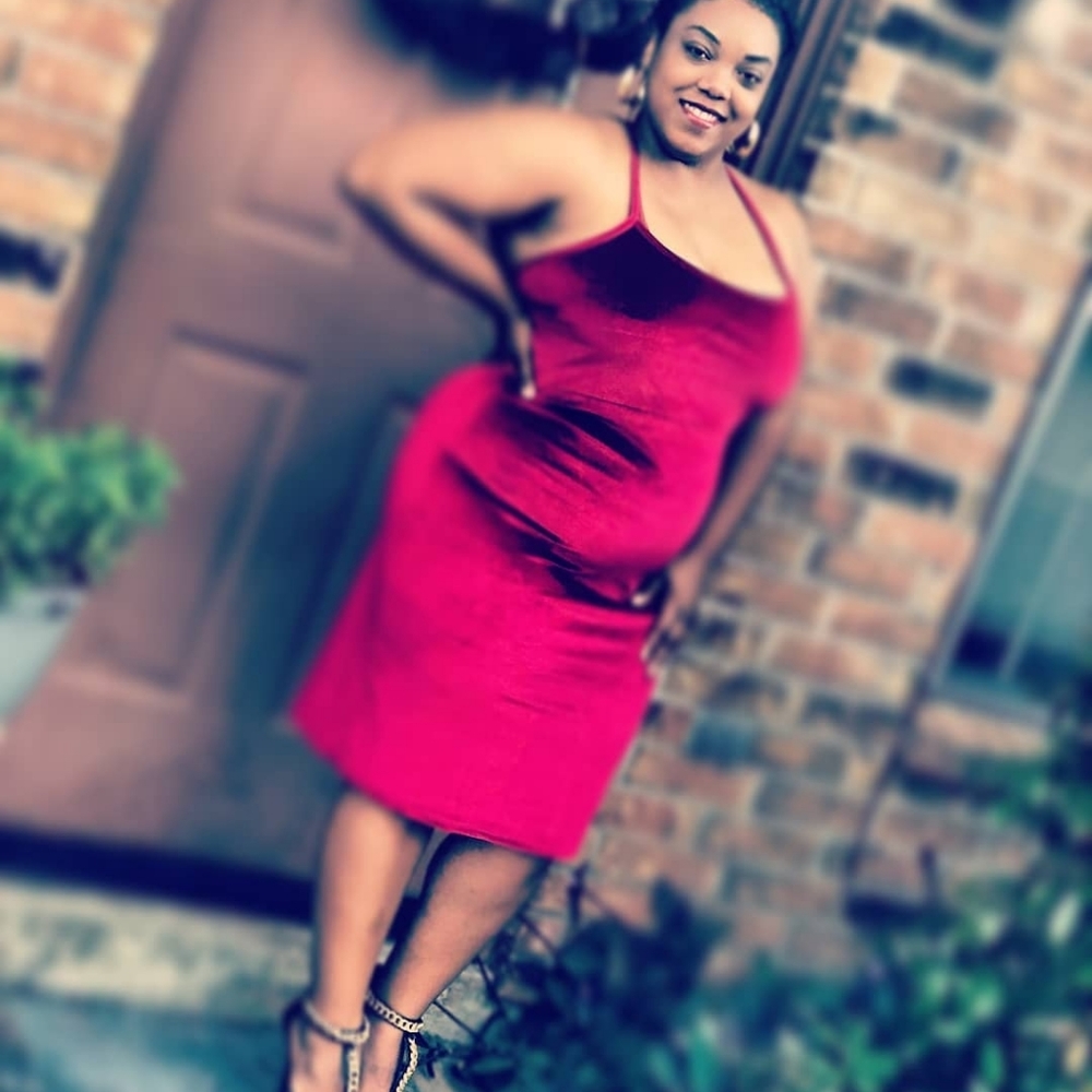 Red Velvet Midi Dress